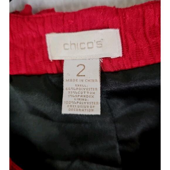 Chico's ~Woman 2(L)~ Red Textured Fabric Blazer Party to Office Wear Jacket. - Picture 2 of 15